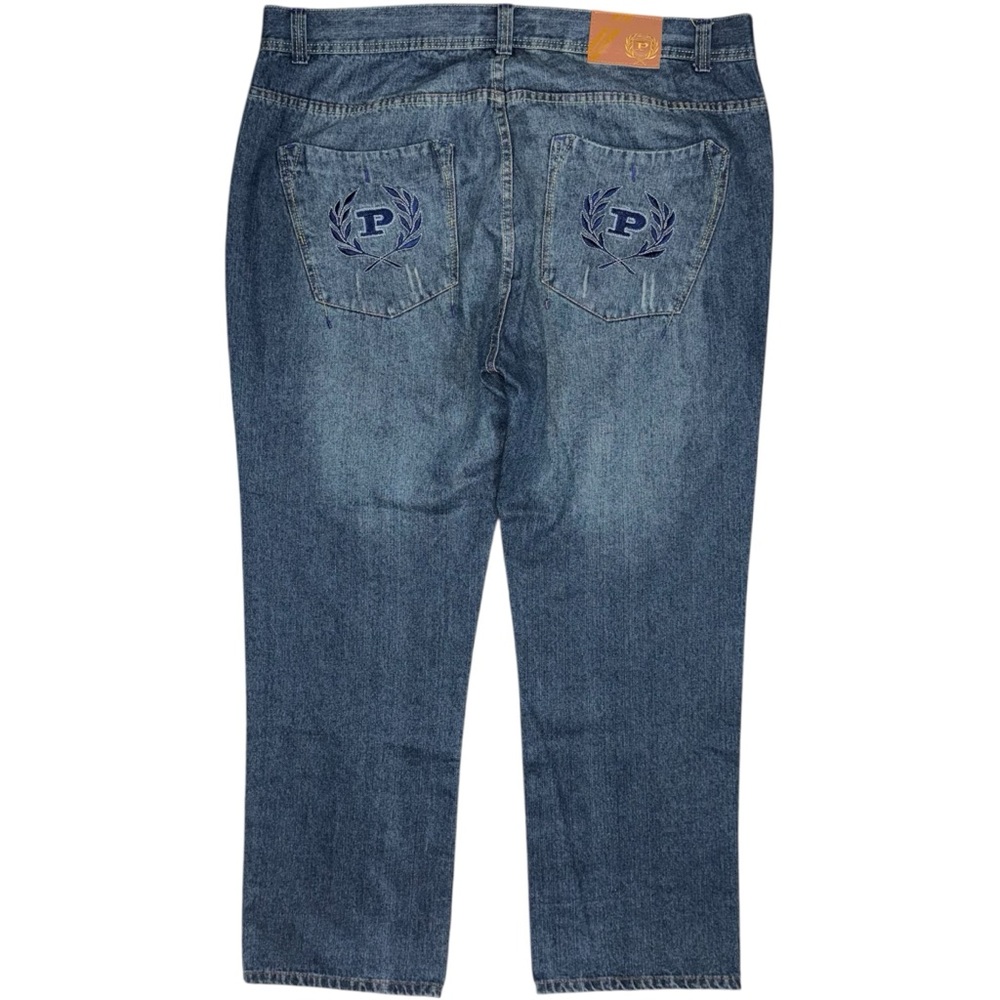 Vintage PHAT FARM Jeans Mens 46 x 33 BIG Blue Straight CLASSIC Baggy Hip Hop Y2K
